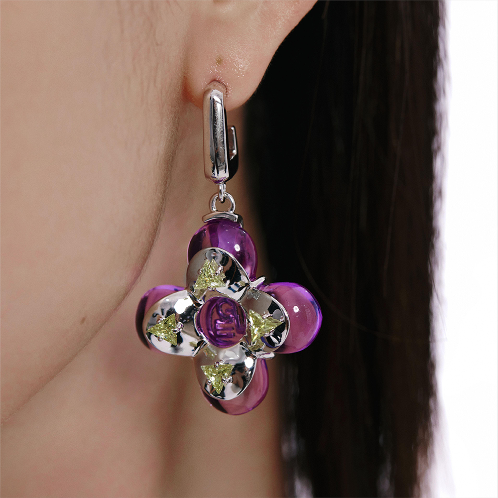 Crossed Flower Core Earrings