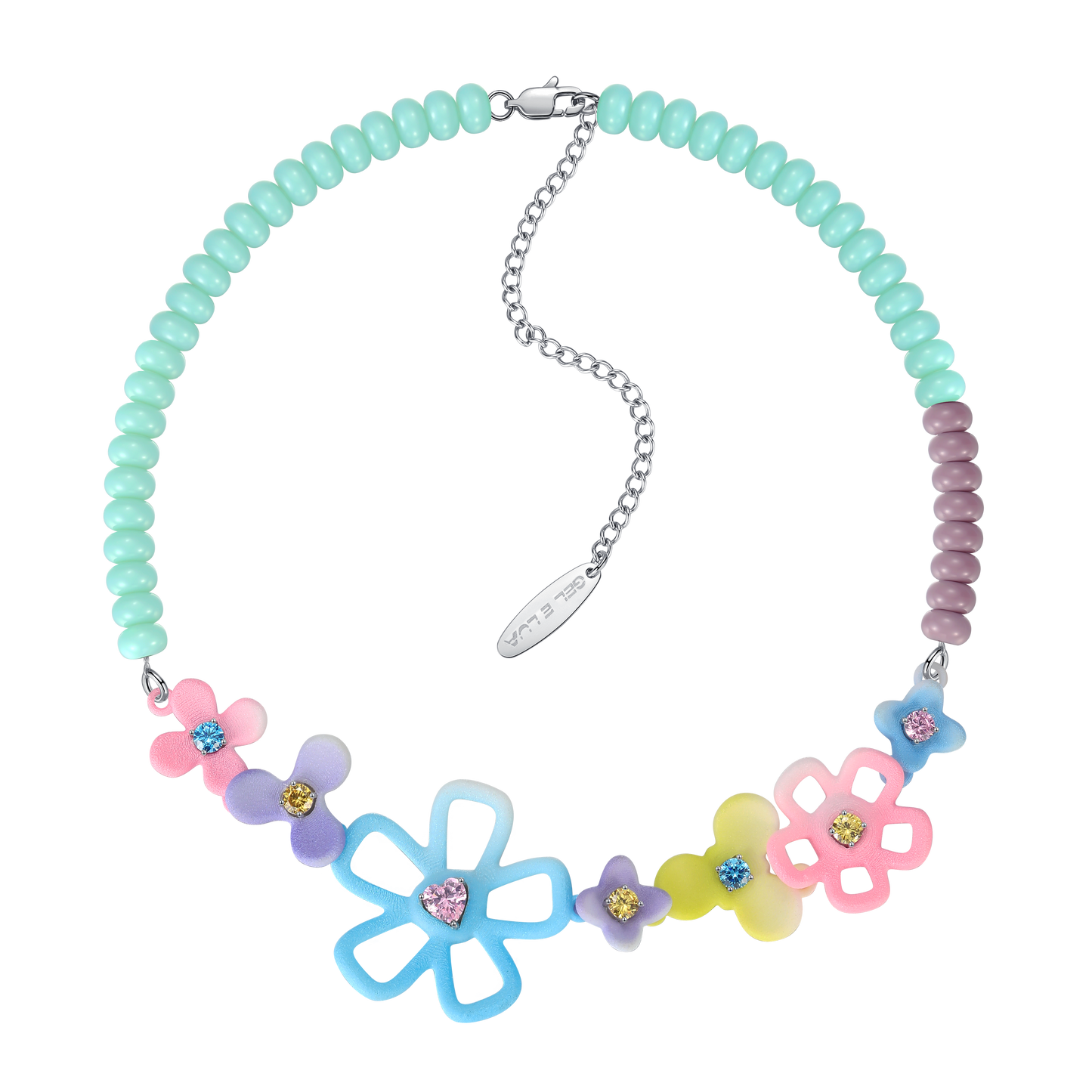 Exaggerated Flower Patchwork Large Necklace