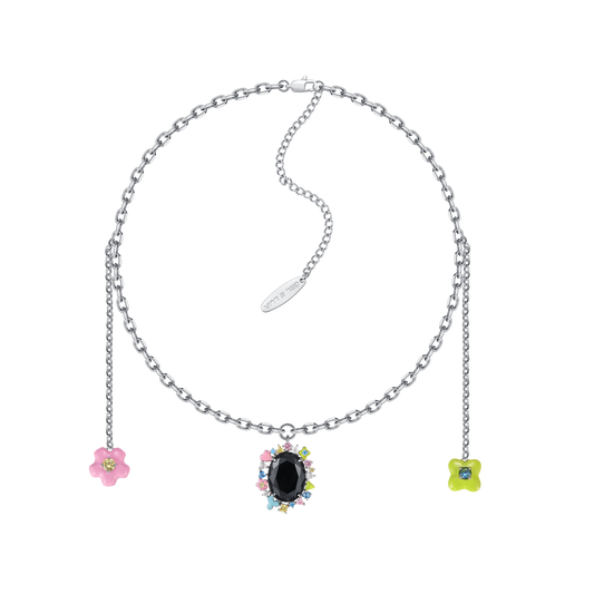 Small Flower Wrap Diamond Necklace