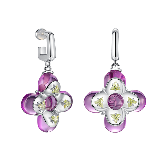 Crossed Flower Core Earrings