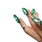 Green Bead Coiled Snake Fingertip Ring