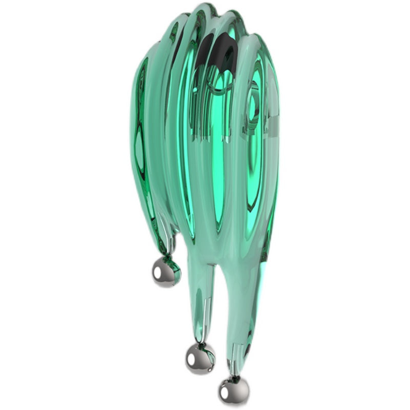 Green Transparent Liquefied Earrings
