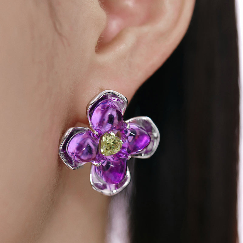 Jelly Flower Core Earrings